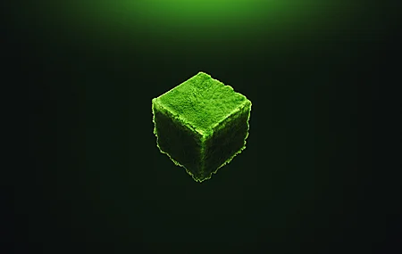 AI艺术 抽象 我的世界 电子游戏 草 立方体 游戏 渐变 绿色背景 光线跟踪 4K高清壁纸 3840×2160