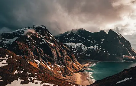 绚丽自然 水 雪 山 海滩 手机壁纸 5872×3915
