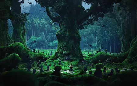 绚丽AI艺术 树木 平静 森林 自然 壁纸 5760×2880