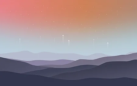 极简主义 星星 山脉 薄雾 手机壁纸 7680×4320