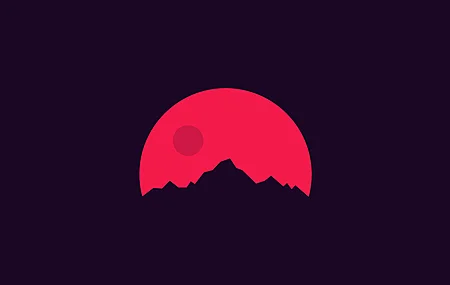 山脉 极简主义 红色 简单背景 阳光 AI艺术 自然 4K高清壁纸 3840×2160