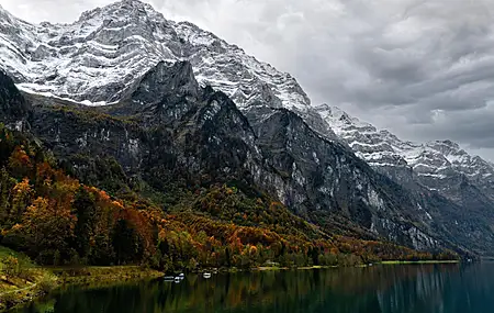 风景 瑞士 湖泊 山脉 高清壁纸 9376×6336