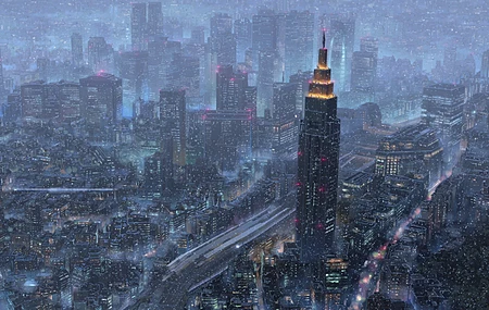 雨 夜 城市 城市灯光 桌面壁纸 3840×2160