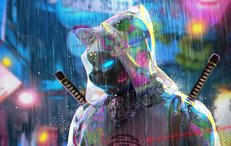 战士 杨拓 科幻 雨 赛博朋克 霓虹灯 屏幕截图 壁纸 3840×2160
