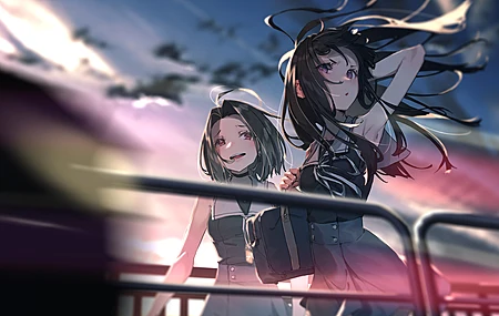 唯美原创人物 女学生 罗拉·诺亚 长发 愤怒 动漫女孩 动漫 风 波克 天空 AI艺术 插图 素描 水手制服 紫色眼睛 桌面壁纸 4049×2410