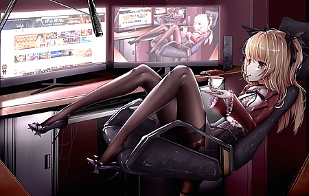 绝美动漫 动漫女孩 连裤袜 4K壁纸 3840×2160