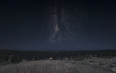 自然 风景 星星 天空 简单背景 树木 壁纸 3840×2160