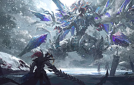 超清游戏王冰刃龙 龙 卡牌游戏 数码艺术 雪 手机壁纸 3840×2160