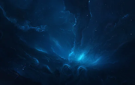 绚丽空间 蓝色 抽象 数字绘画 空间艺术 AI艺术 壁纸 3840×2160