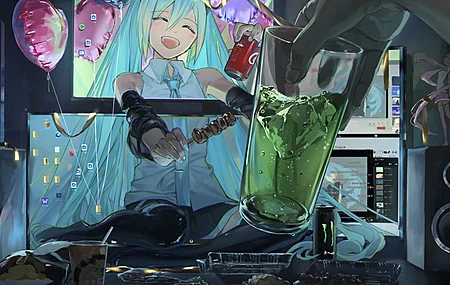 高清动漫 动漫女孩 初音 小提琴 显示器 壁纸 3840×2160