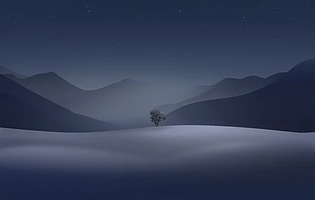 经典田野 简单的背景 极简主义 树木 自然 星星 天空 桌面壁纸 3840×2160