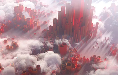 AI艺术 科幻小说 云 船 柱子 抽象 壁纸 3840×2160
