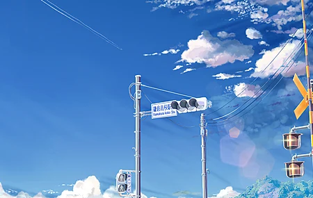 绝美动漫 AI艺术 路灯 马路红绿灯 手机壁纸 3840×2160