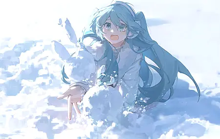 皮耶夫 动漫女孩 冬天 雪地哭泣的女孩 壁纸 4591×3000