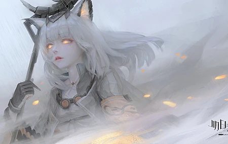 游戏CG角色 动漫女孩 AI艺术 猫耳朵 发光的眼睛 4K高清壁纸 3840×2160