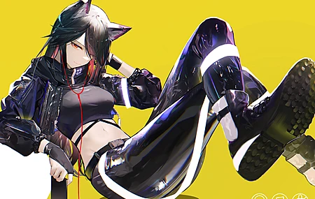精选红眼睛 动漫 动漫女孩 茶 武士 黑发 狼女 赛博朋克 桌面壁纸 3840×2160