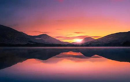 风景 日落 苏格兰 夜幕下的湖泊 4K壁纸 6000×4000
