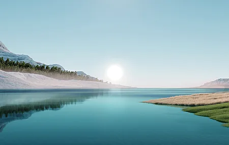 AI艺术 景观 太阳 河流景观 4K壁纸 3840×2160