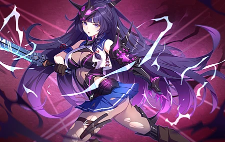 长发 紫发 吴干兰蔡 本海冲击 雷登梅 剑 武器 动漫 壁纸 3840×2160