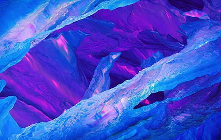 抽象 蓝色 冰 紫色 水晶 壁纸 3840×2160