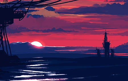 环境 风景 抽象 绘画 天空 云 日落 阳光 太阳 壁纸 3840×2160