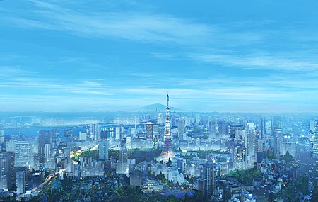 东京 城市 亚洲 天空 青色 4K高清壁纸 3840×2160