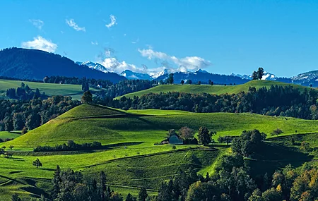 唯美风景 自然 山脉 丘陵 树木 云 高清壁纸 3840×2160