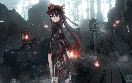 精选胡桃 原神 动漫女孩 高清壁纸 5000×2812