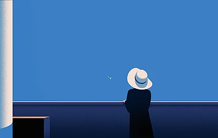 帽子 海鸥 蓝色 壁纸 3840×2160