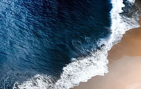 海滩 海浪 俯视 水 蓝色 自然 沙子 4K高清壁纸 3840×2160