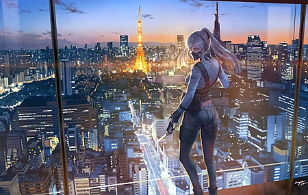 热门动漫 图片 AI艺术 楼上的女孩 高清壁纸 3840×2160