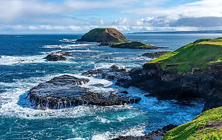 自然 风景 海岸 海洋 天空 地平线 草 水 4K高清壁纸 3840×2160