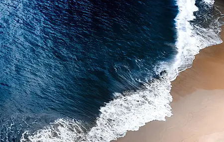 唯美自然 水 海滩 蓝色 波浪 沙子 壁纸 3840×2160