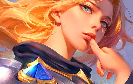 热门鲁 英雄联盟 战士 女人 金发 蓝眼睛 奇幻女孩 壁纸 3840×2160