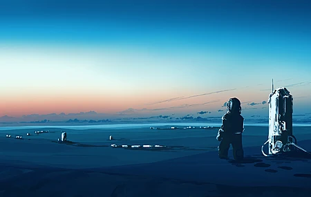 热门宇航员 宇航服 宇宙飞船 极简主义 日落 夕阳辉光 简单背景 高清壁纸 3840×2160
