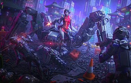 半机械人 骨骼 战斗 机甲 机器人 4K高清壁纸 3840×2160