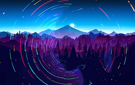 绝美森林 自然 抽象 极简主义 AI艺术 风景 手机壁纸 3840×2160