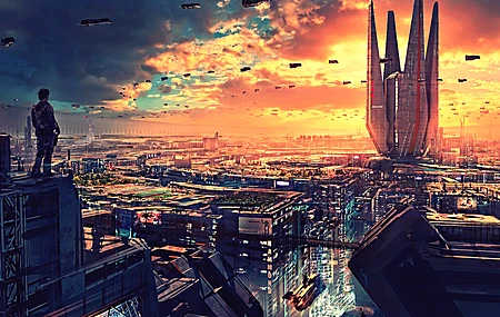 热门未来主义城市 科幻小说 AI艺术 概念艺术 城市景观 高清壁纸 3840×2160