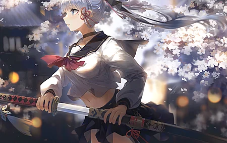 女学生 动漫 动漫女孩 拔剑的女孩 校服 桌面壁纸 3840×2160