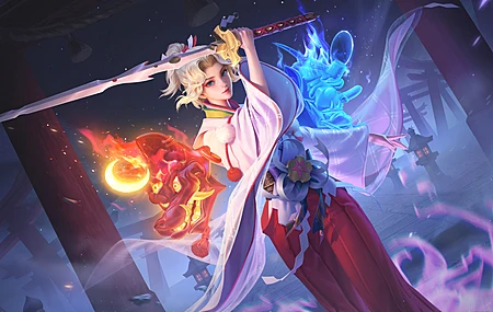 女人 金发 马尾辫 王者荣耀 游戏 和服 剑 鸟取 武士 数码艺术 桌面壁纸 3840×2160