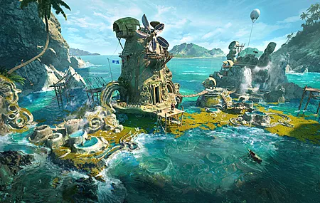 AI艺术 废墟 海洋 壁纸 3840×2160