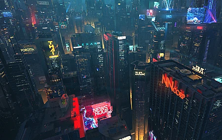 建筑物 夜间 城市 城市灯光 灯光 天空景观 摩天大楼 4K高清壁纸 3840×2160