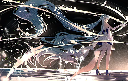 长发 动漫 动漫女孩 美术作品 小提琴 初音 电脑 高清壁纸 4560×2480