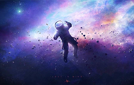超清宇航员 太空 孤独 星星 岩石 电脑 高清壁纸 3840×2161