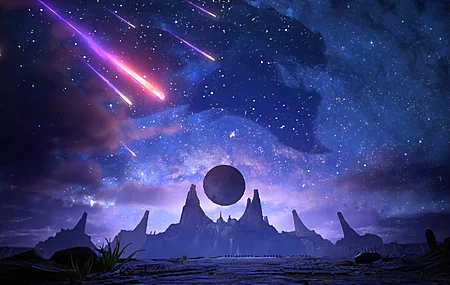 热门电子游戏 AI艺术 英雄联盟 星星 星夜 彗星 天空 电脑 壁纸 3840×2160