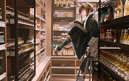 动漫 动漫女孩 武士 阿米亚 兽耳 商店 兔女郎 电脑 壁纸 4945×3189