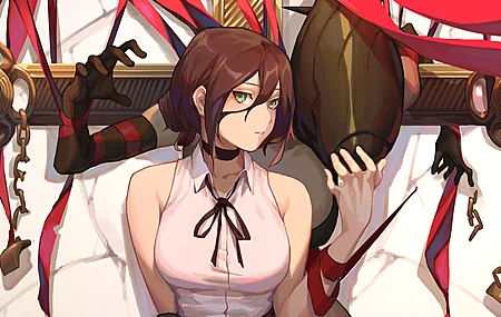绚丽黑发 电锯人 炸弹魔鬼 校服 红丝带 动漫女孩 电脑 无水印壁纸 3840×2160