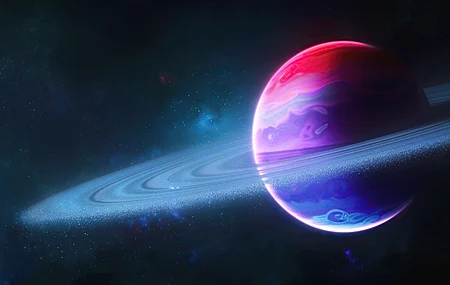 唯美空间艺术 空间 行星 行星环 恒星 电脑 4K壁纸 5120×2880