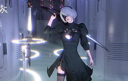 超清奇幻女孩 白发 尼尔 机械纪元 游戏CG角色 电脑 桌面壁纸 3840×2160