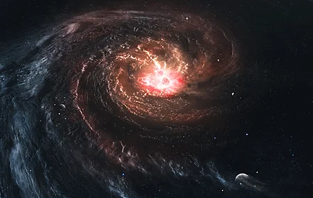 科幻 太空 太阳 恒星 伽利 红色 橙色 蓝色 黑色 黑洞 电脑 无水印壁纸 3840×2560